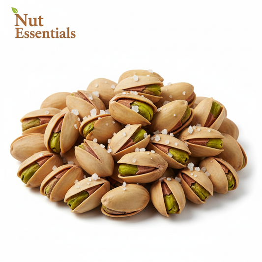 Premium sea salt roasted pistachios with natural green color - Nut Essentials