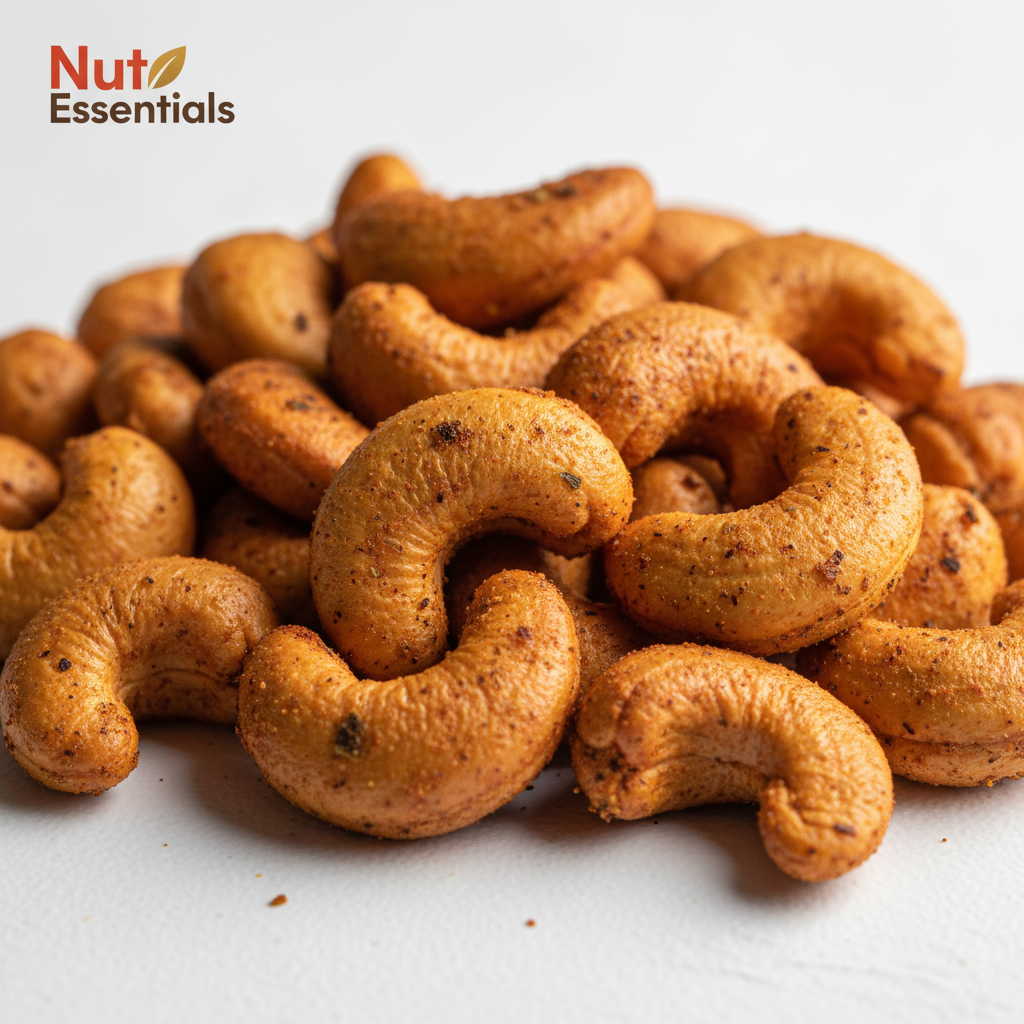 Premium tandoori spiced cashews with Indian spice coating - Nut Essentials