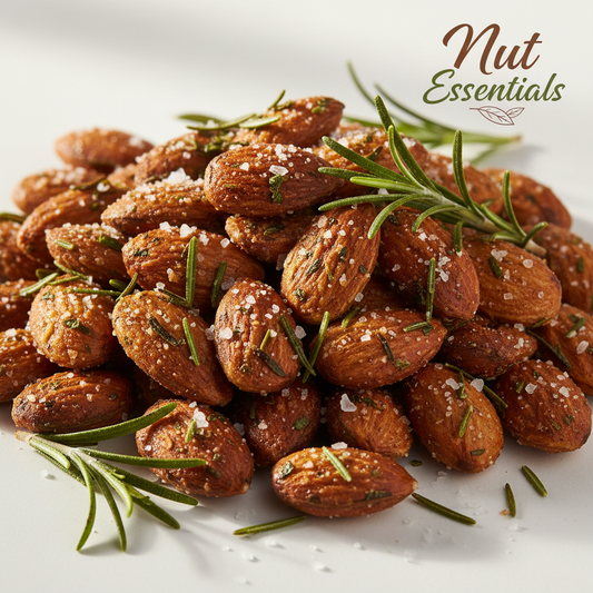 Premium rosemary sea salt almonds with fresh herbs - Nut Essentials