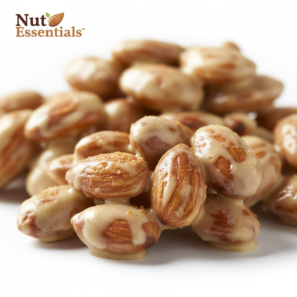 Premium vanilla almond clusters with creamy glaze - Nut Essentials