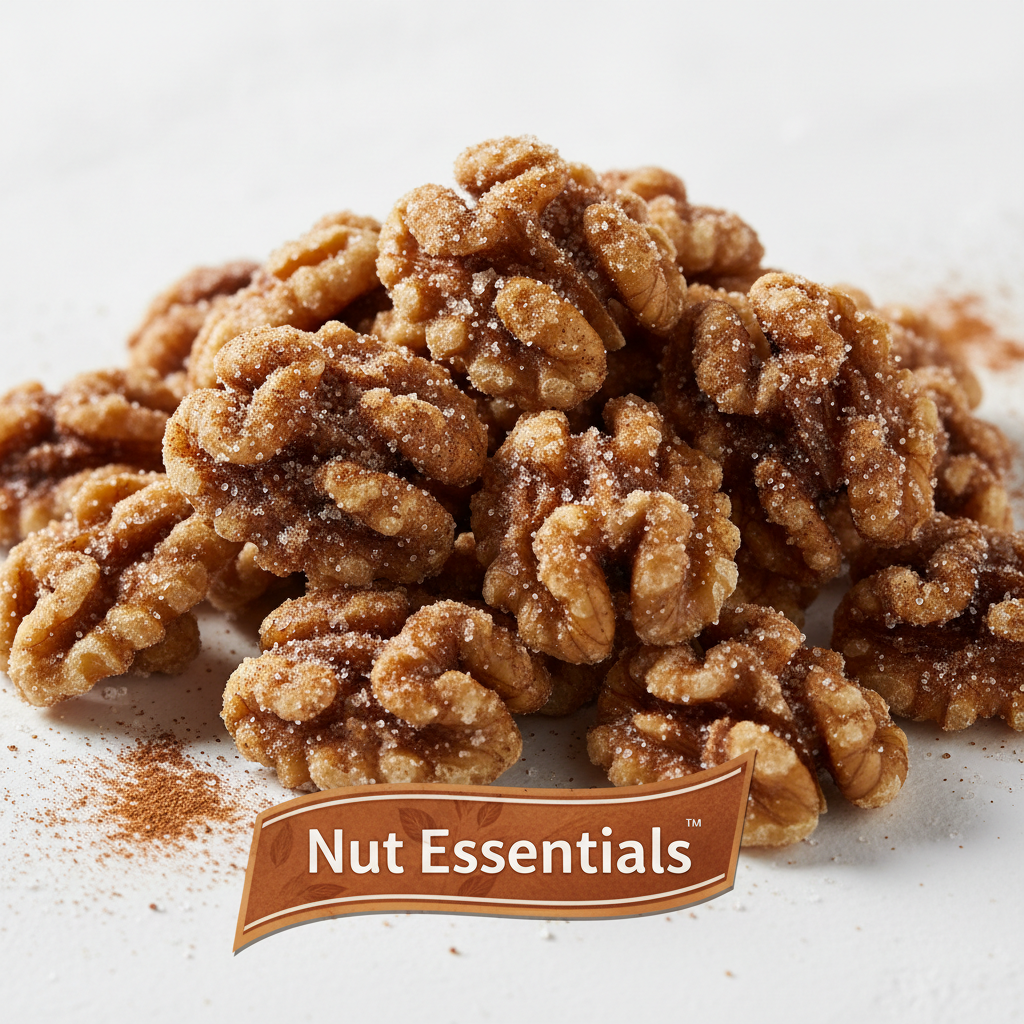Premium cinnamon sugar walnuts with sweet coating - Nut Essentials
