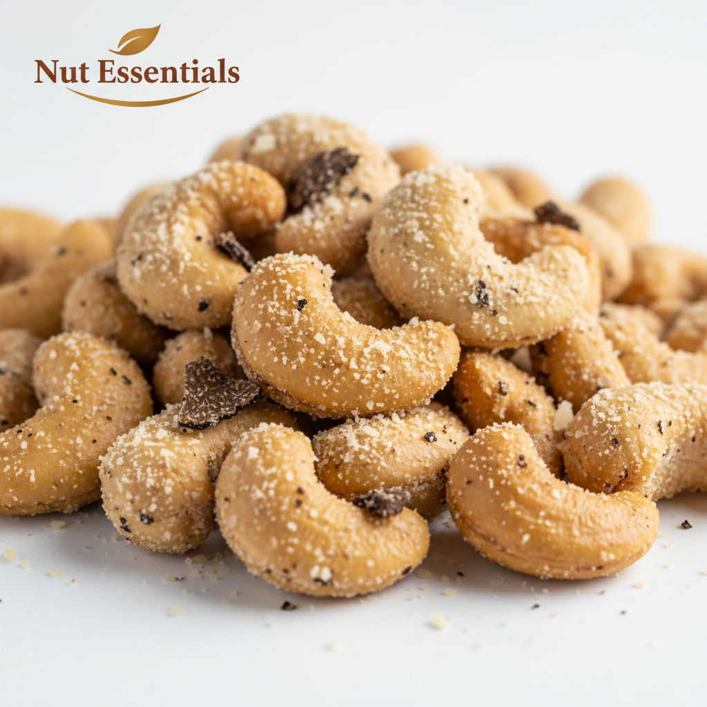 Premium truffle parmesan cashews with gourmet coating - Nut Essentials