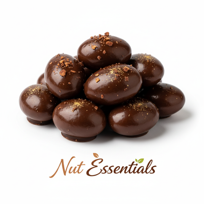 Premium chocolate covered almonds with dark chocolate coating - Nut Essentials
